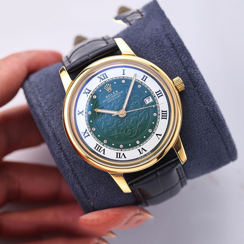 ROLEX Cellini 9015 Movement Calf Leather Strap 100m Water Resistant 42mm Mechanical Watches