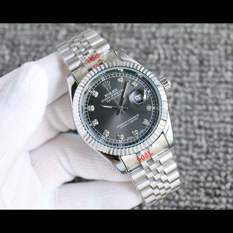 ROLEX Men's Diamond Dial Japanese Automatic 8215 316L Stainless Steel Sapphire Crystal 41mm Mechanical Watches