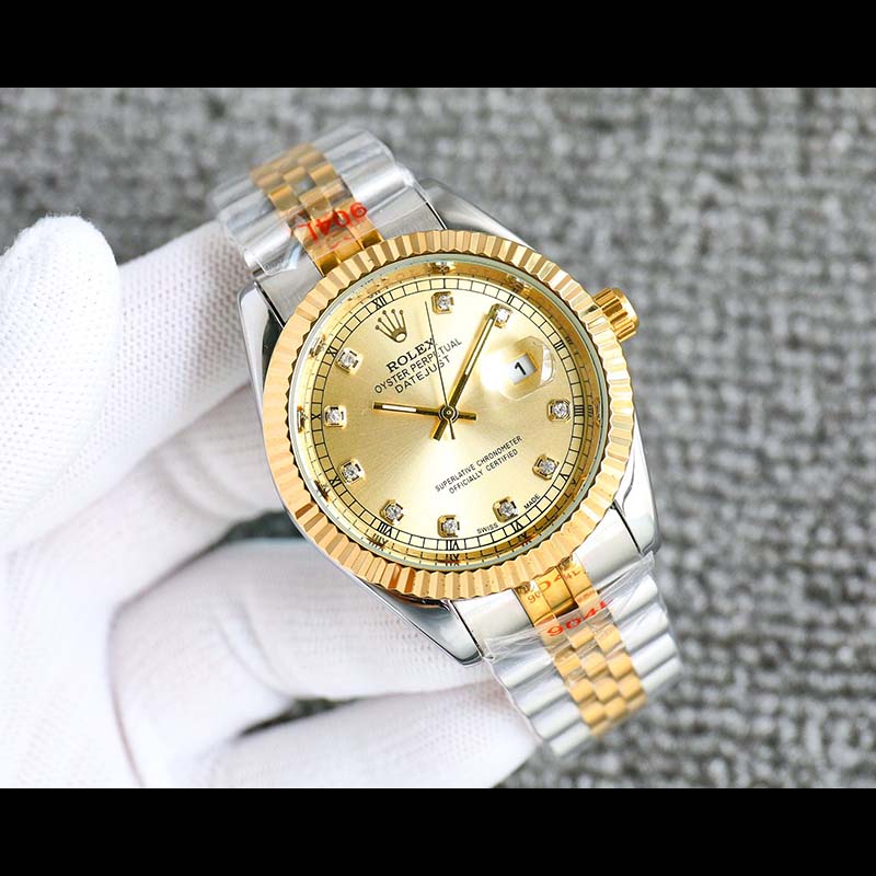 ROLEX Men's Diamond Dial Japanese Automatic 8215 316L Stainless Steel Sapphire Crystal 41mm Mechanical Watches