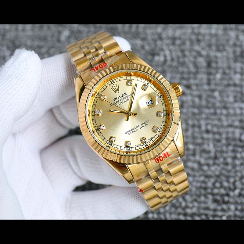 ROLEX Men's Diamond Dial Japanese Automatic 8215 316L Stainless Steel Sapphire Crystal 41mm Mechanical Watches