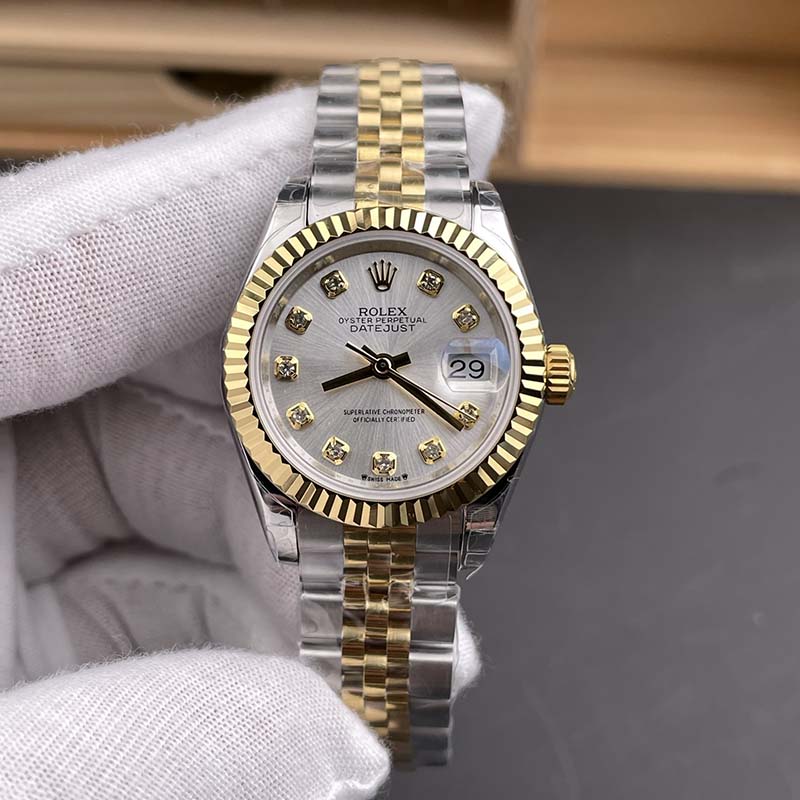 ROLEX Silver Datejust 28mm Mechanical Watches