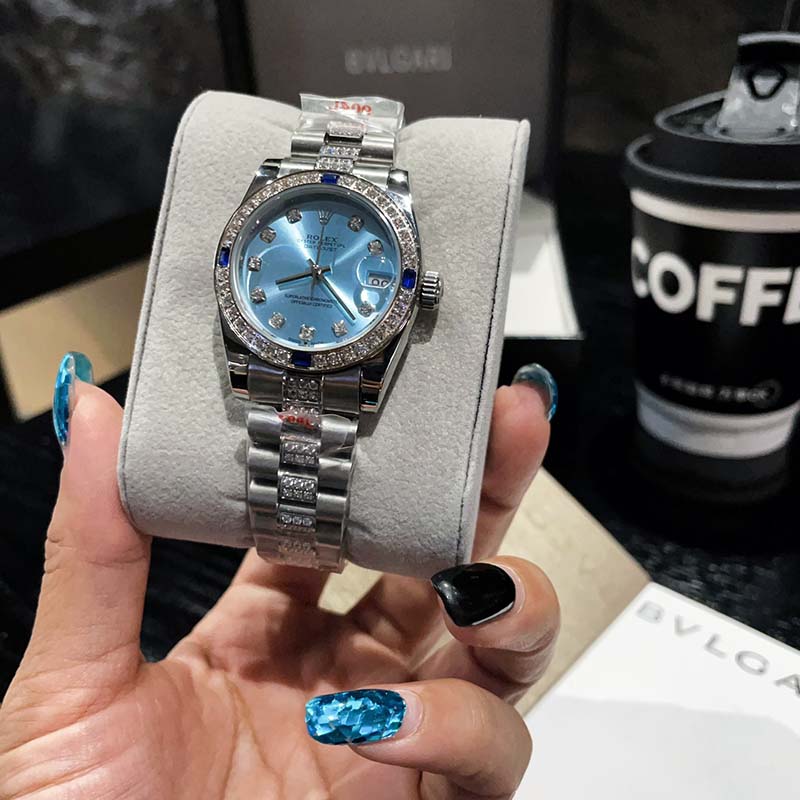 ROLEX Datejust Women's 316L Stainless Steel Stainless Steel Case Swarovski 31mm Mechanical Watches