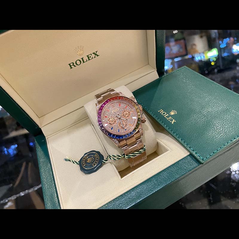 ROLEX Daytona Rainbow Quartz Movement Chronograph Mechanical Watches