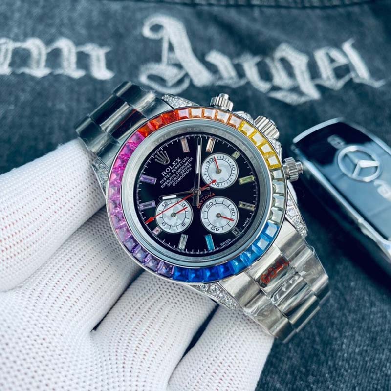 ROLEX Daytona Rainbow 316L Stainless Steel 40mm 12mm Mechanical Watches