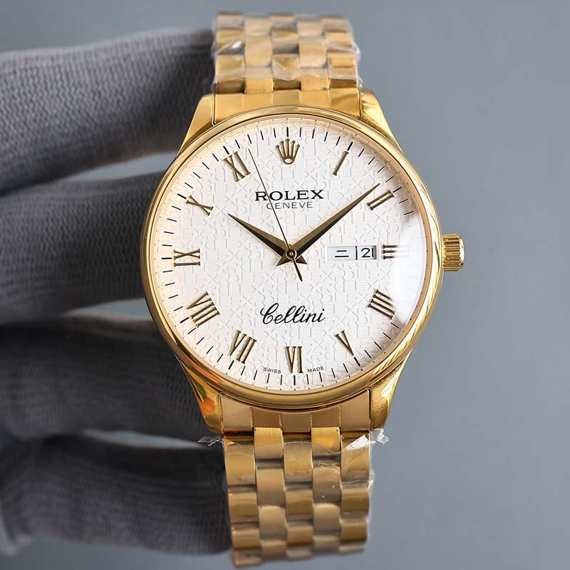 ROLEX Sapphire Genuine Leather Bracelet Stainless Steel Bracelet 42mm 12mm Mechanical Watches