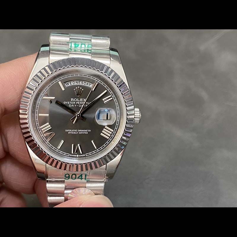 ROLEX Day-Date 316L Stainless Steel Sapphire Crystal Stainless Steel Case Automatic Movement Mechanical Movement Dual Date 40mm Mechanical Watches