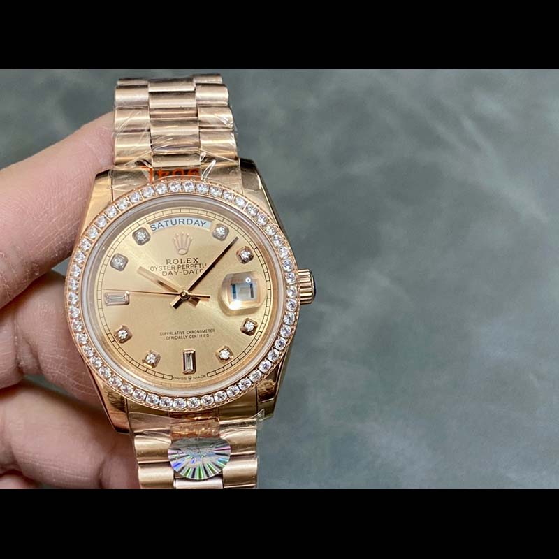 ROLEX Day-Date 316l Stainless Steel Sapphire Crystal Stainless Steel Case Automatic Movement Mechanical Movement Dual Date 36mm Mechanical Watches