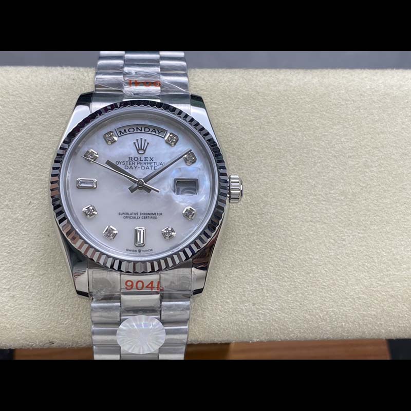 ROLEX Day-Date 316L Stainless Steel Sapphire Crystal Stainless Steel Case Automatic Movement Mechanical Movement Dual Date 36mm Mechanical Watches