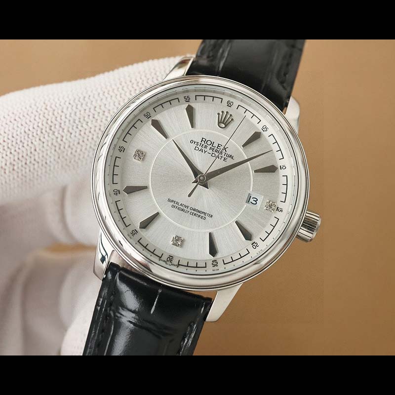 ROLEX 8215 Movement 316L Stainless Steel Sapphire Crystal Calf Leather Stainless Steel Case Water Resistant Automatic Movement 40mm Mechanical Watches