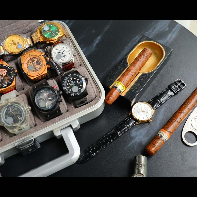 ROLEX 8215 Movement 316L Stainless Steel Sapphire Crystal Calf Leather Stainless Steel Case Waterproof 10mm Mechanical Watches