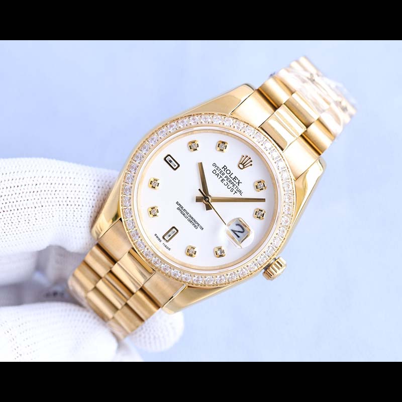 ROLEX 316L Stainless Steel Mineral Crystal Calf Leather Strap Stainless Steel Case Mechanical Movement Mechanical Watches