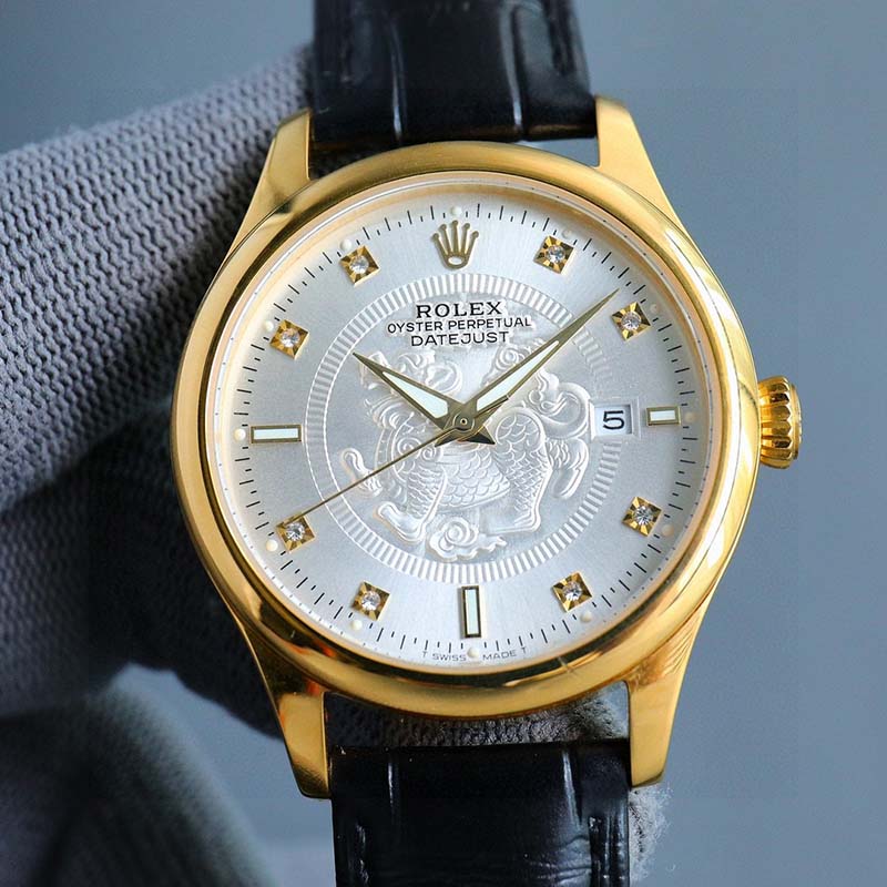 ROLEX 8215 Movement 316L Stainless Steel Sapphire Crystal Calf Leather Stainless Steel Case Waterproof Mechanical Watches