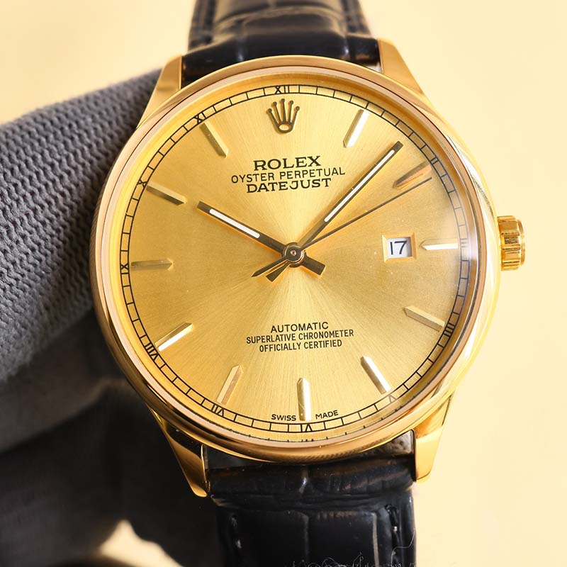 ROLEX 8215 Movement 316L Stainless Steel Sapphire Crystal Calf Leather Stainless Steel Case Waterproof Mechanical Watches