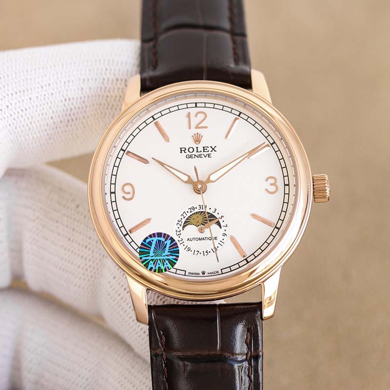 ROLEX Cellini Moonphase Swiss ETA2824 316L Stainless Steel Sapphire Crystal Stainless Steel Case Water Resistant 40mm Mechanical Watches