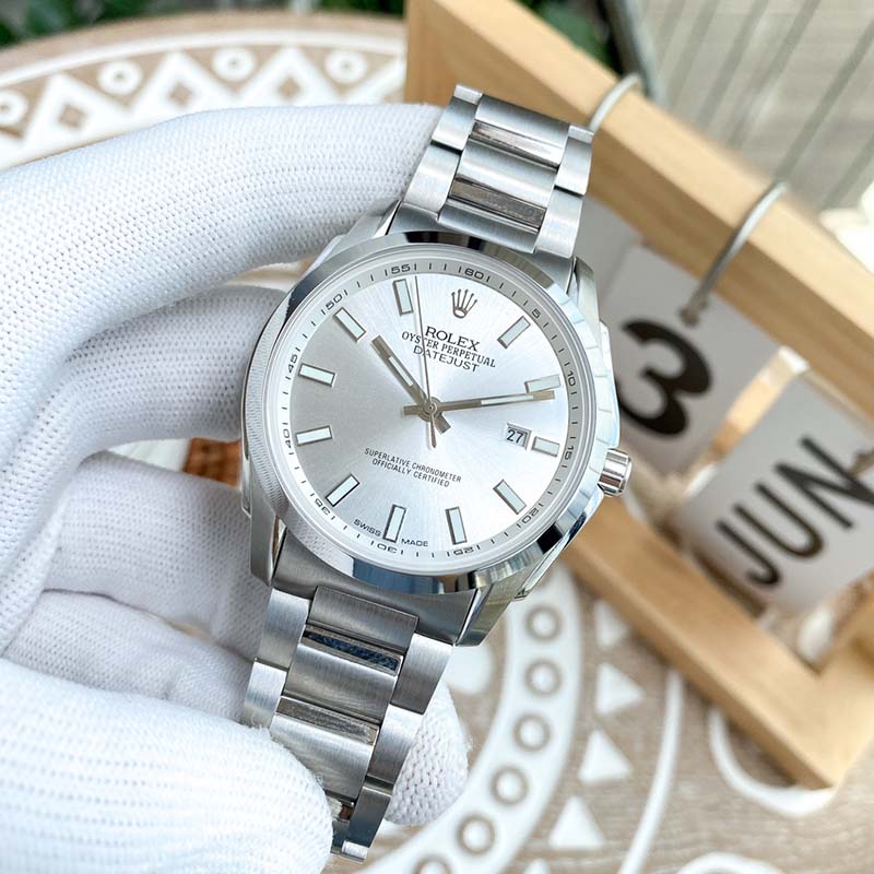 ROLEX 316L Stainless Steel Mineral Crystal Calf Leather Strap Stainless Steel Case Automatic Movement Mechanical Movement 4010mm Mechanical Watches