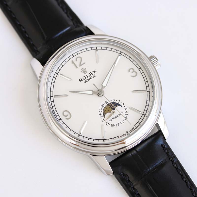 ROLEX Cellini Moonphase Swiss ETA2824 316L Stainless Steel Sapphire Crystal Stainless Steel Case Water Resistant 40mm Mechanical Watches