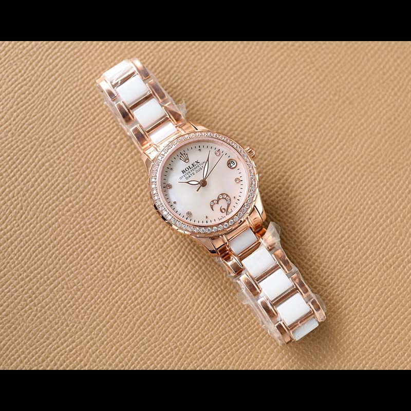ROLEX Women's Ceramic Swarovski Waterproof Super-Luminova Automatic Movement Mechanical Movement 33mm Mechanical Watches