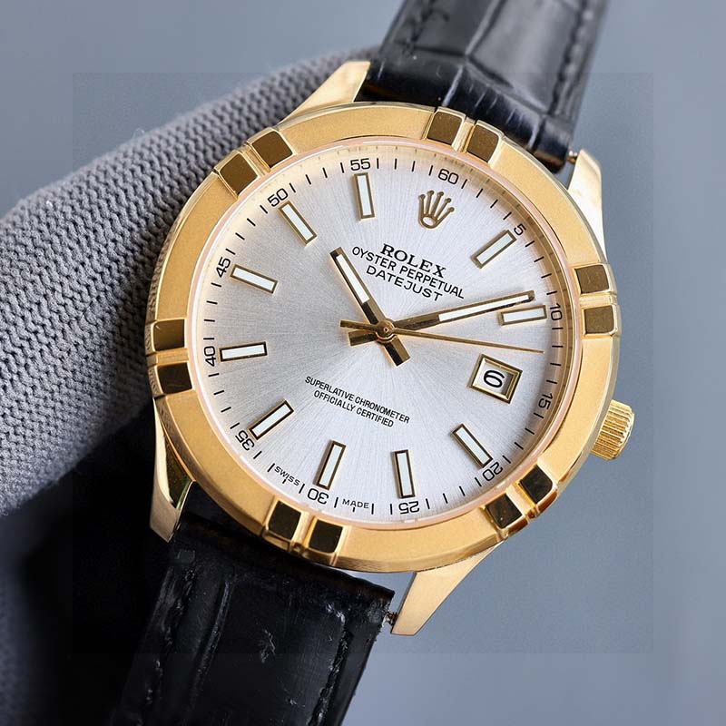 ROLEX Datejust 9015 Movement 316L Stainless Steel Sapphire Crystal Calf Leather Stainless Steel Case Waterproof Mechanical Watches
