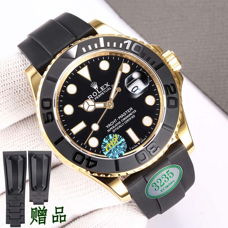 ROLEX Yacht-Master 3235 Movement Sapphire Crystal Rubber Strap Luminous Mechanical Watches