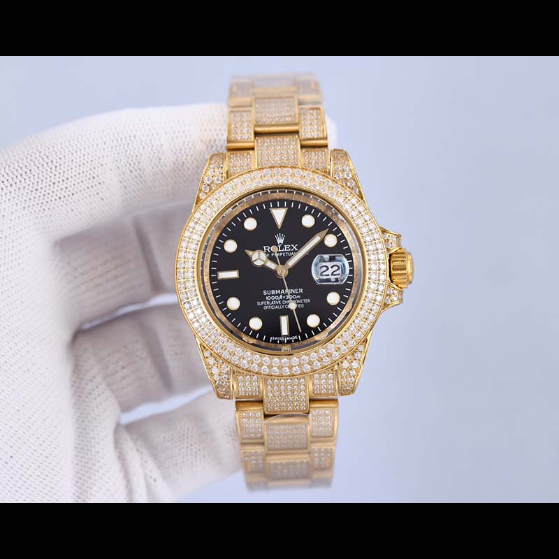 ROLEX Sapphire Cubic Zirconia Full Diamond Automatic Movement Mechanical Movement 41mm Mechanical Watches