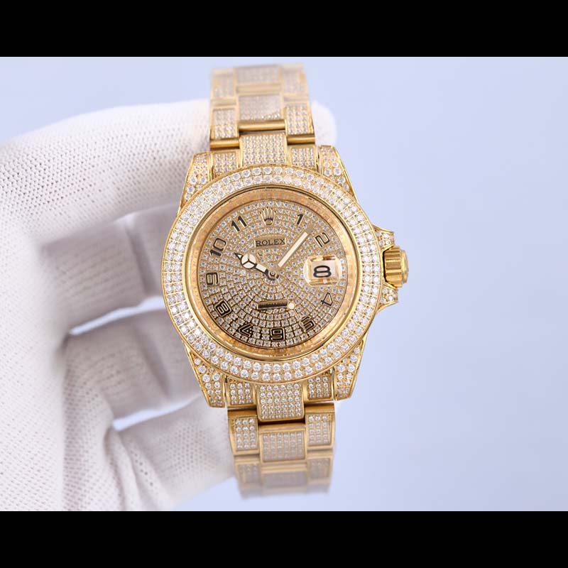 ROLEX Sapphire Cubic Zirconia Full Diamond Automatic Movement Mechanical Movement 41mm Mechanical Watches
