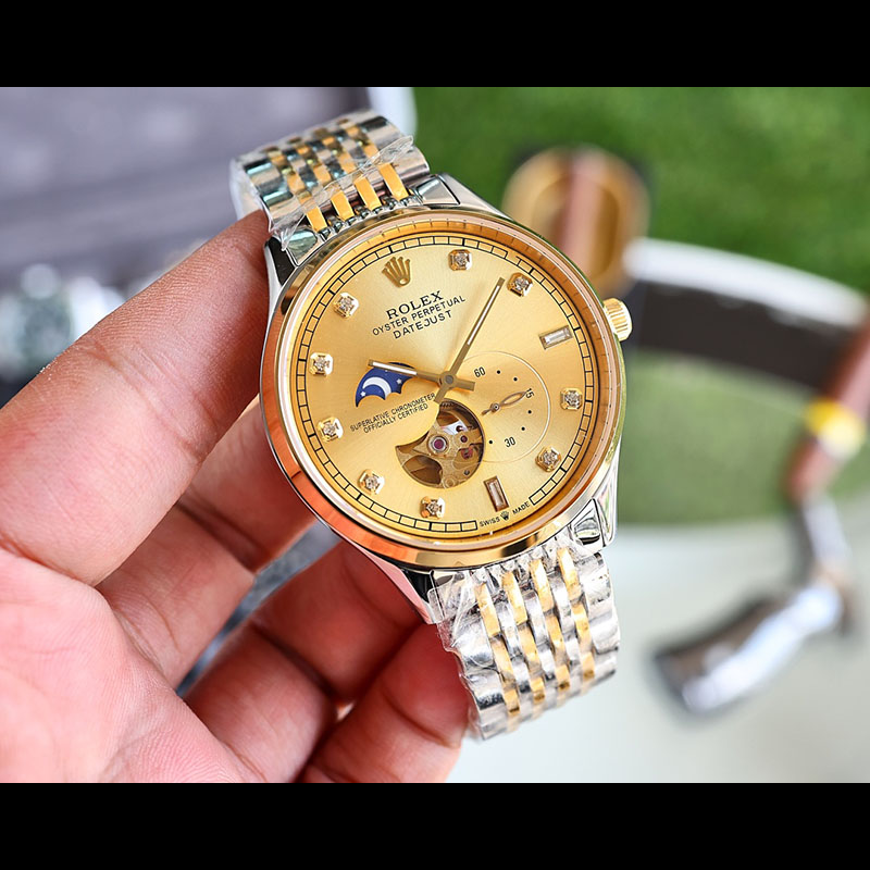 ROLEX 316L Stainless Steel Sapphire Crystal Stainless Steel Bracelet 41mm 12mm Mechanical Watches