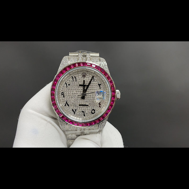 ROLEX Cubic Zirconia Full Diamond Automatic Movement Mechanical Movement Mechanical Watches