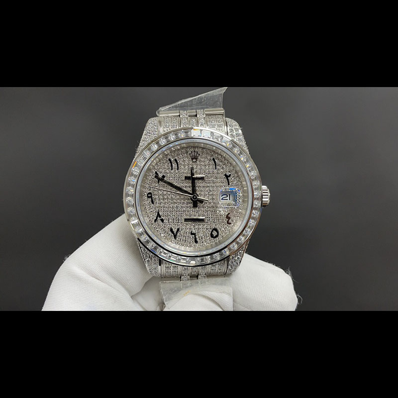 ROLEX Cubic Zirconia Full Diamond Automatic Movement Mechanical Movement Mechanical Watches