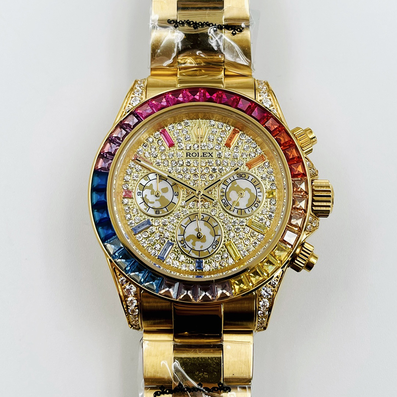 ROLEX Datejust Oyster Perpetual 316L Stainless Steel Sapphire Crystal Yellow Gold Full Diamond Automatic Movement 12mm 40.6mm Mechanical Watches