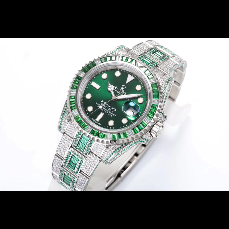 ROLEX Submariner Alligator Gold Pave-Set Water Ghost Mechanical Watches