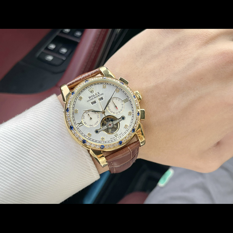 ROLEX 8215 Movement Sapphire Crystal White Gold Waterproof 38mm Mechanical Watches