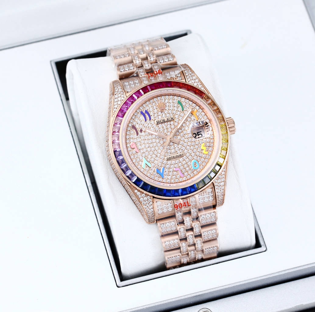 ROLEX Datejust Oyster Perpetual Yellow Gold Full Diamonds Mechanical Watches