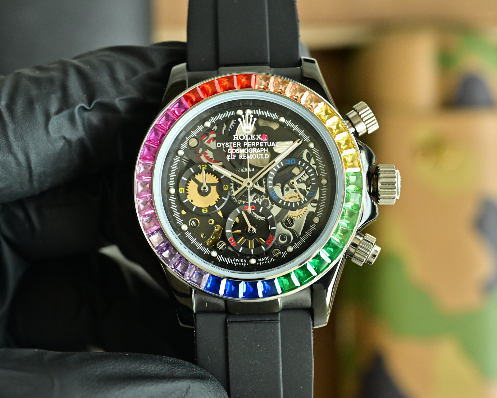 ROLEX Daytona 316L Stainless Steel Stainless Steel Case Super-Luminova Chronograph 43mm Mechanical Watches