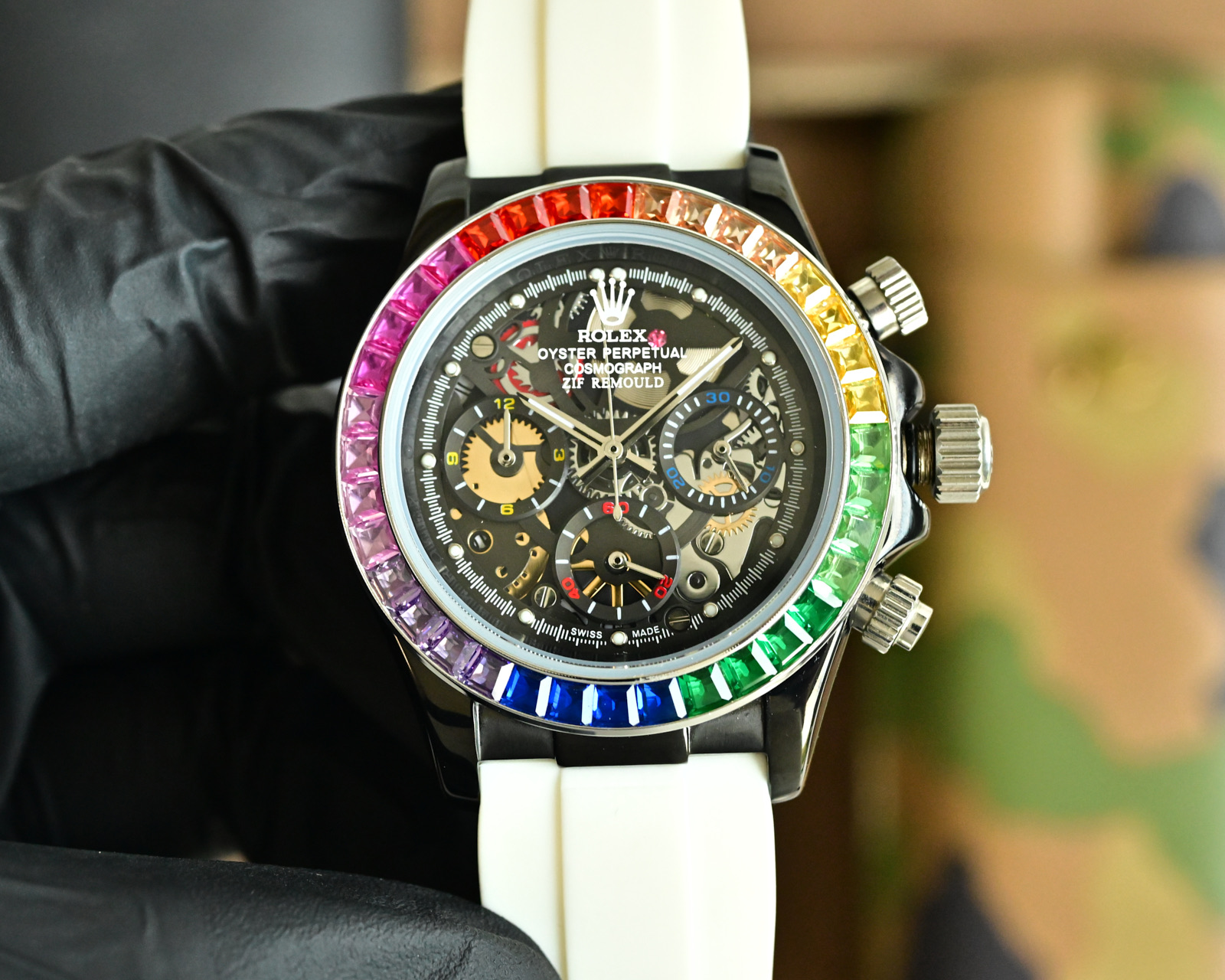 ROLEX Daytona 316L Stainless Steel Stainless Steel Case Super-Luminova Chronograph 43mm Mechanical Watches