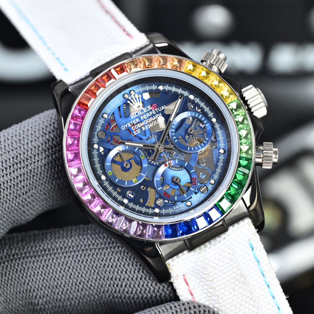 ROLEX Daytona 316L Stainless Steel Stainless Steel Case Super-Luminova Chronograph 43mm Mechanical Watches
