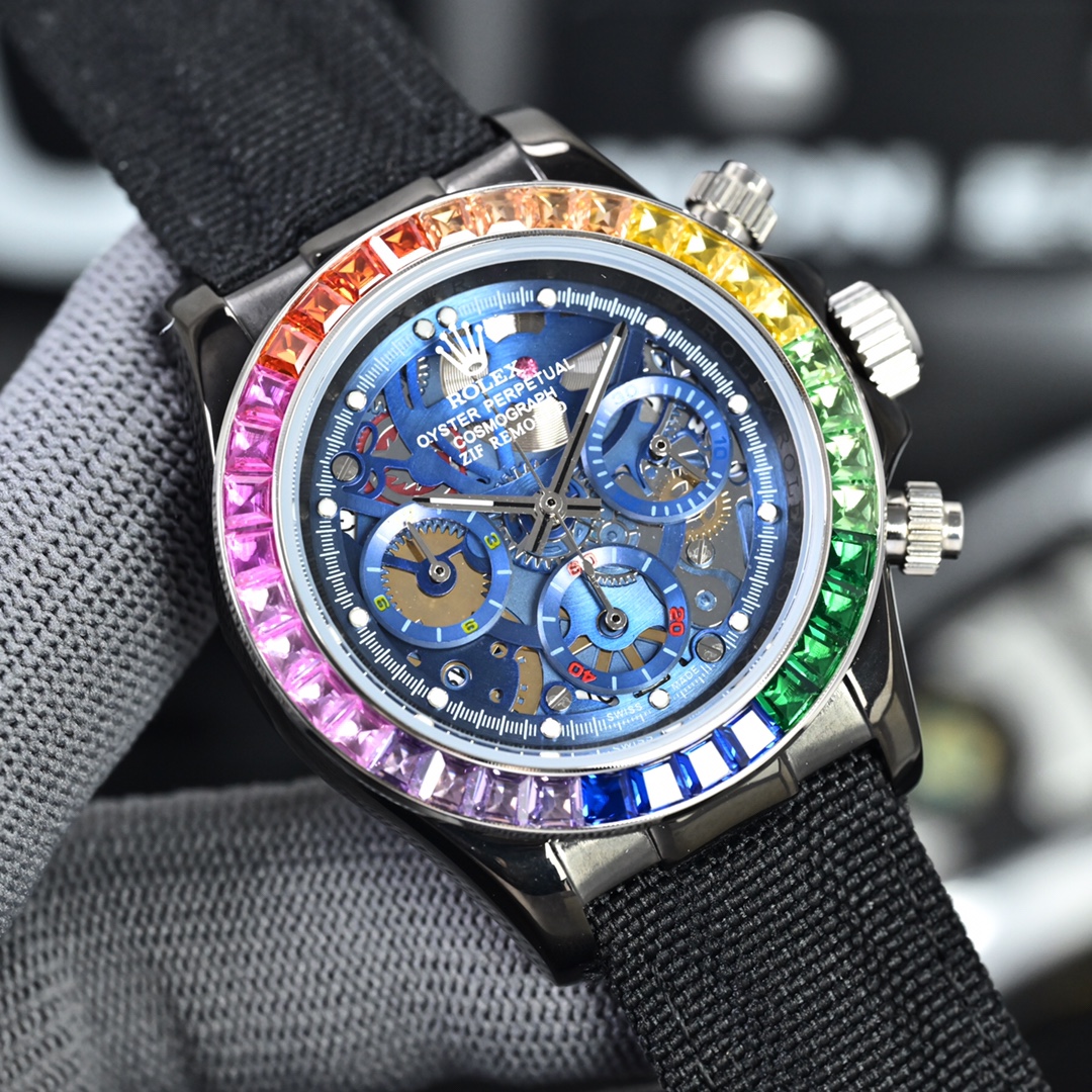 ROLEX Daytona 316L Stainless Steel Stainless Steel Case Super-Luminova Chronograph 43mm Mechanical Watches