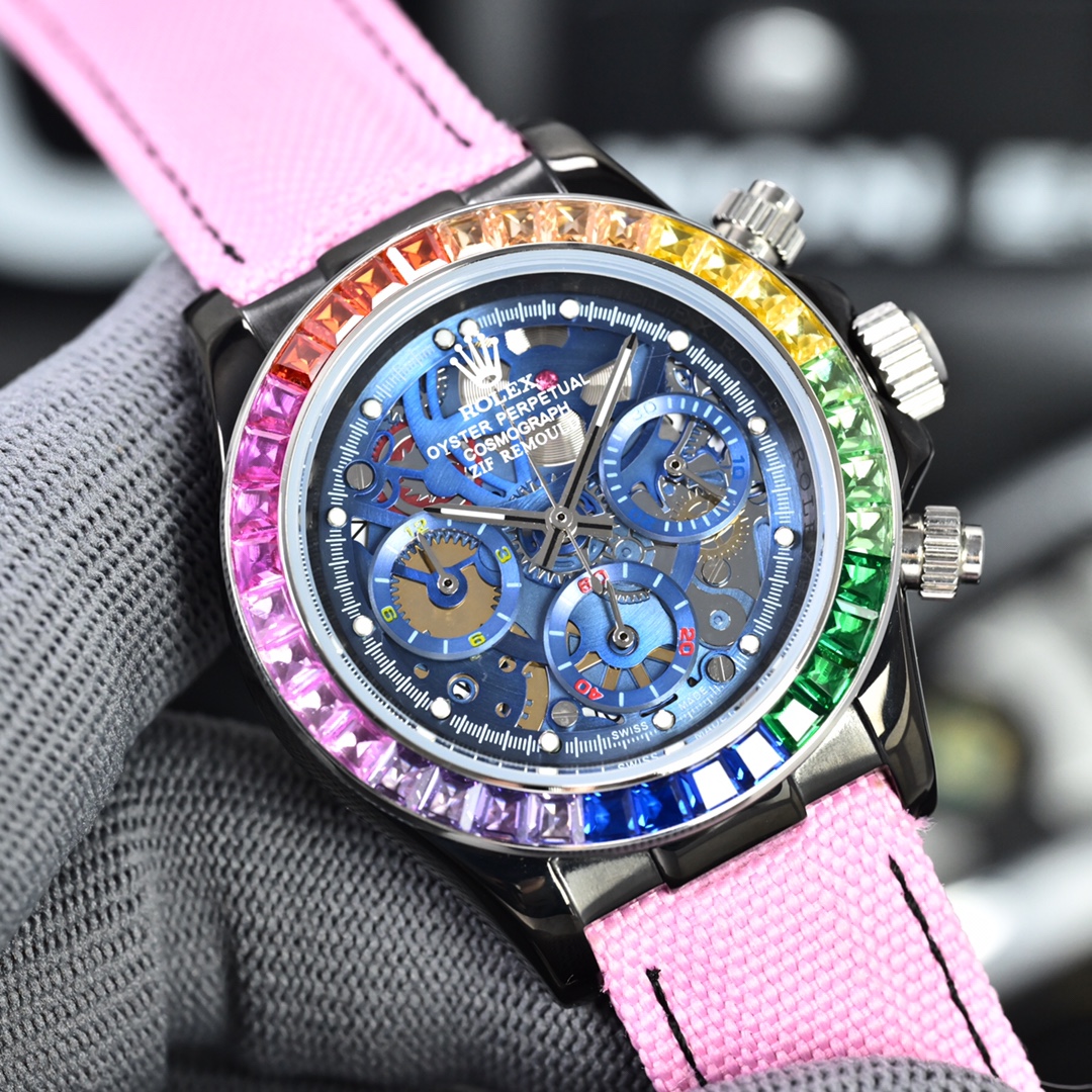 ROLEX Daytona 316L Stainless Steel Stainless Steel Case Super-Luminova Chronograph 43mm Mechanical Watches