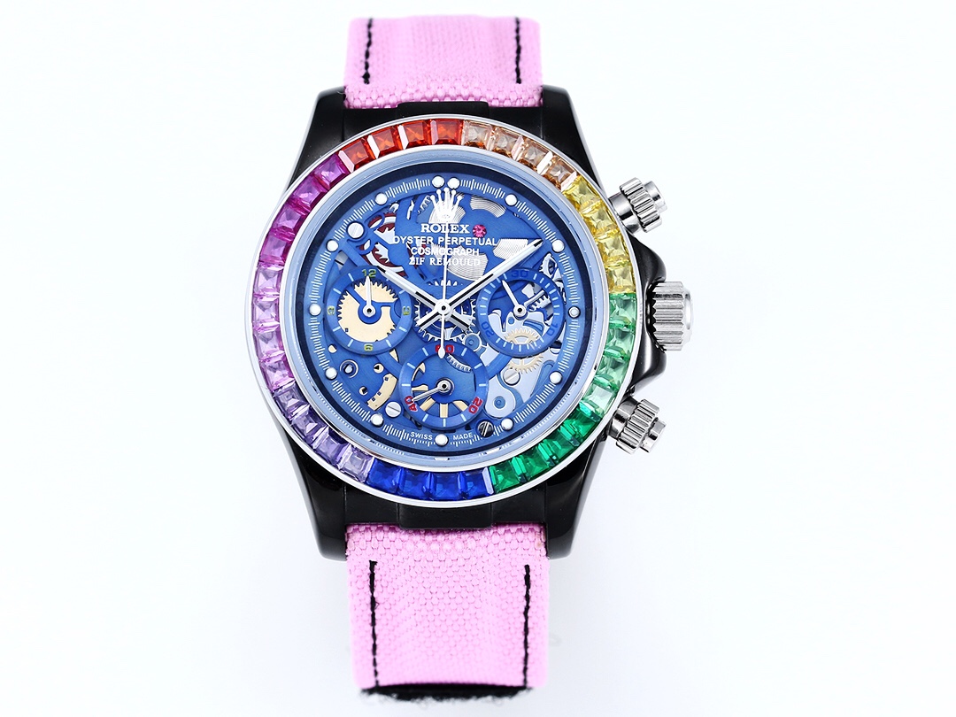 ROLEX Daytona 316L Stainless Steel Stainless Steel Case Super-Luminova Chronograph 43mm Mechanical Watches