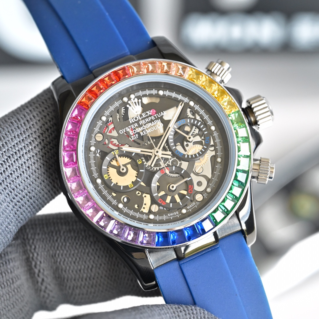 ROLEX Daytona 316L Stainless Steel Stainless Steel Case Super-Luminova Chronograph 43mm Mechanical Watches