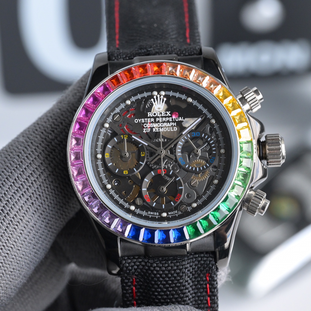 ROLEX Daytona 316L Stainless Steel Stainless Steel Case Super-Luminova Chronograph 43mm Mechanical Watches