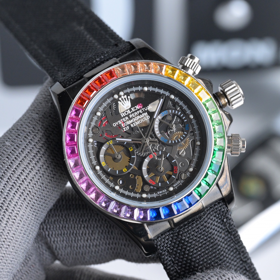 ROLEX Daytona 316L Stainless Steel Stainless Steel Case Super-Luminova Chronograph 43mm Mechanical Watches
