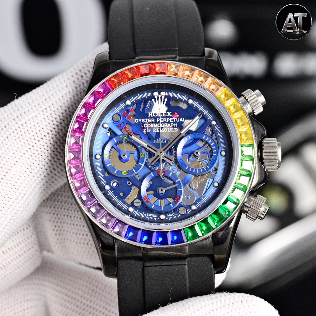 ROLEX Daytona 316L Stainless Steel Stainless Steel Case Super-Luminova Chronograph 43mm Mechanical Watches