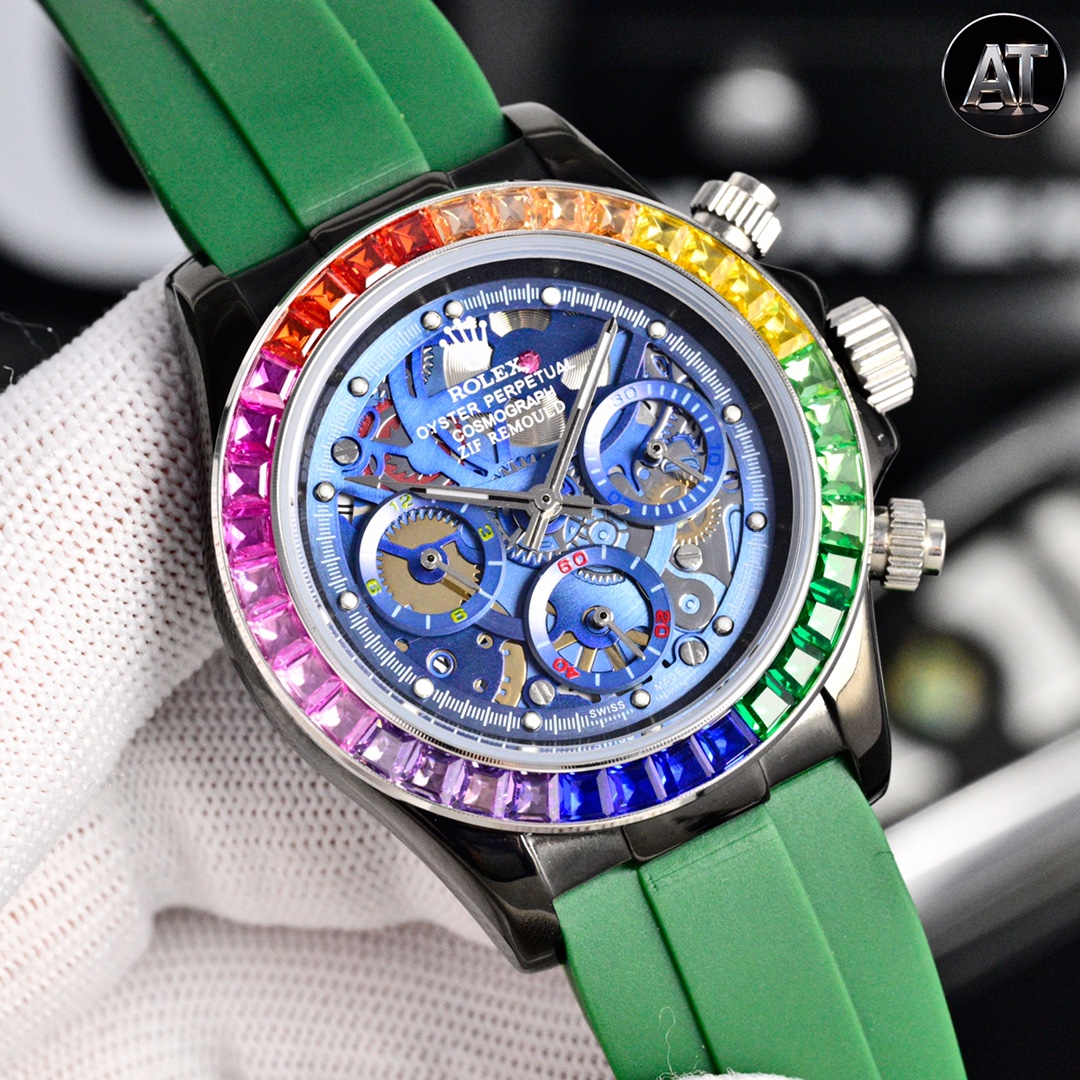ROLEX Daytona 316L Stainless Steel Stainless Steel Case Super-Luminova Chronograph 43mm Mechanical Watches