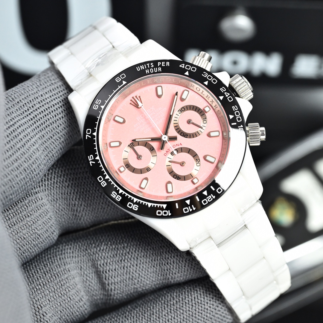 ROLEX Daytona Ceramic Case Super-Luminova Quartz Movement Chronograph 43mm Mechanical Watches