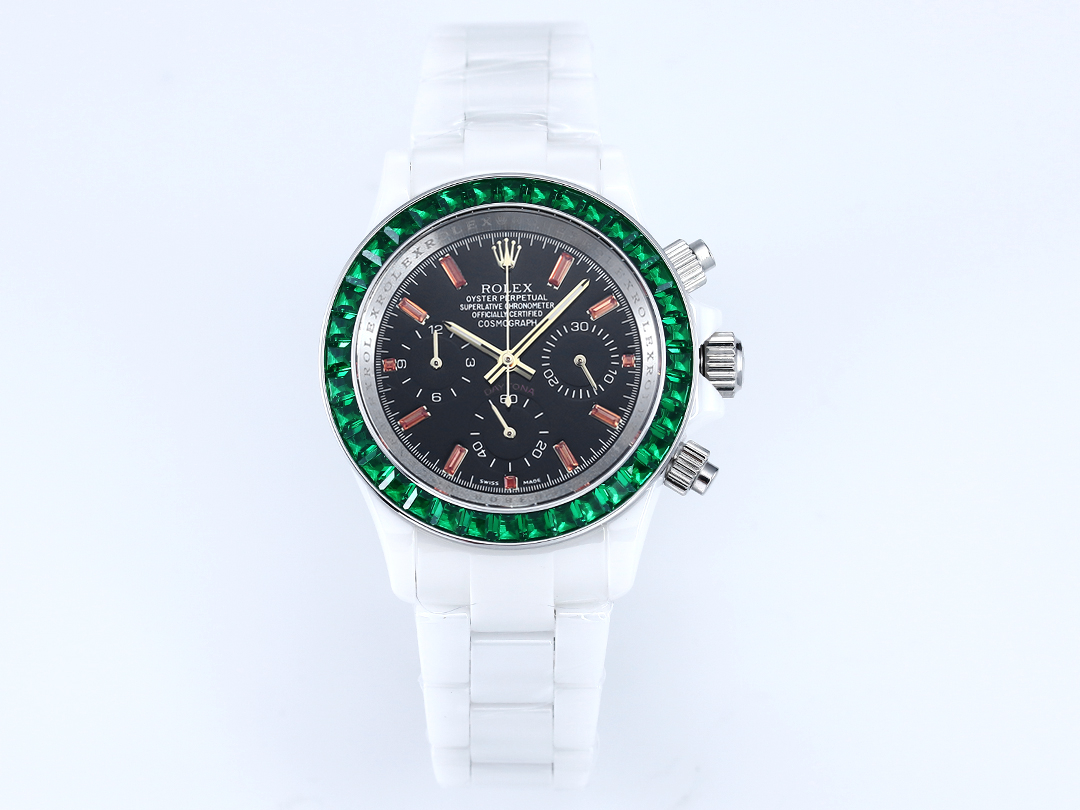 ROLEX Daytona Ceramic Case Super-Luminova Quartz Movement Chronograph 43mm Mechanical Watches