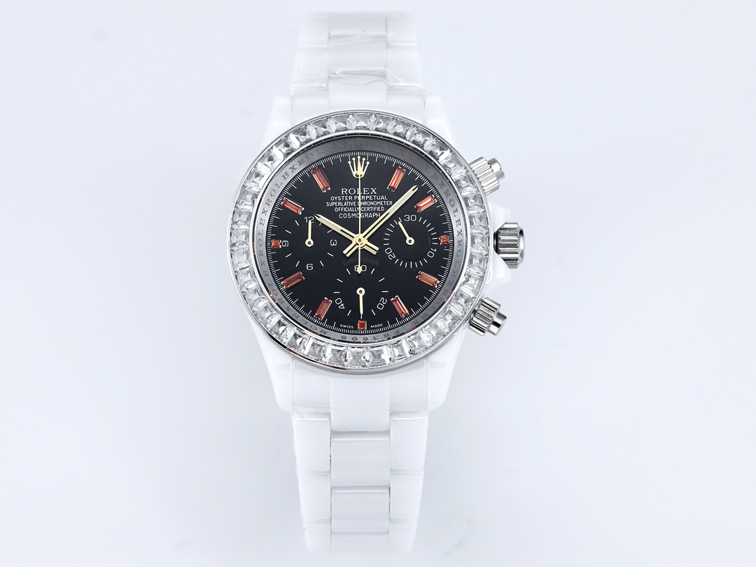 ROLEX Daytona Ceramic Case Super-Luminova Quartz Movement Chronograph 43mm Mechanical Watches