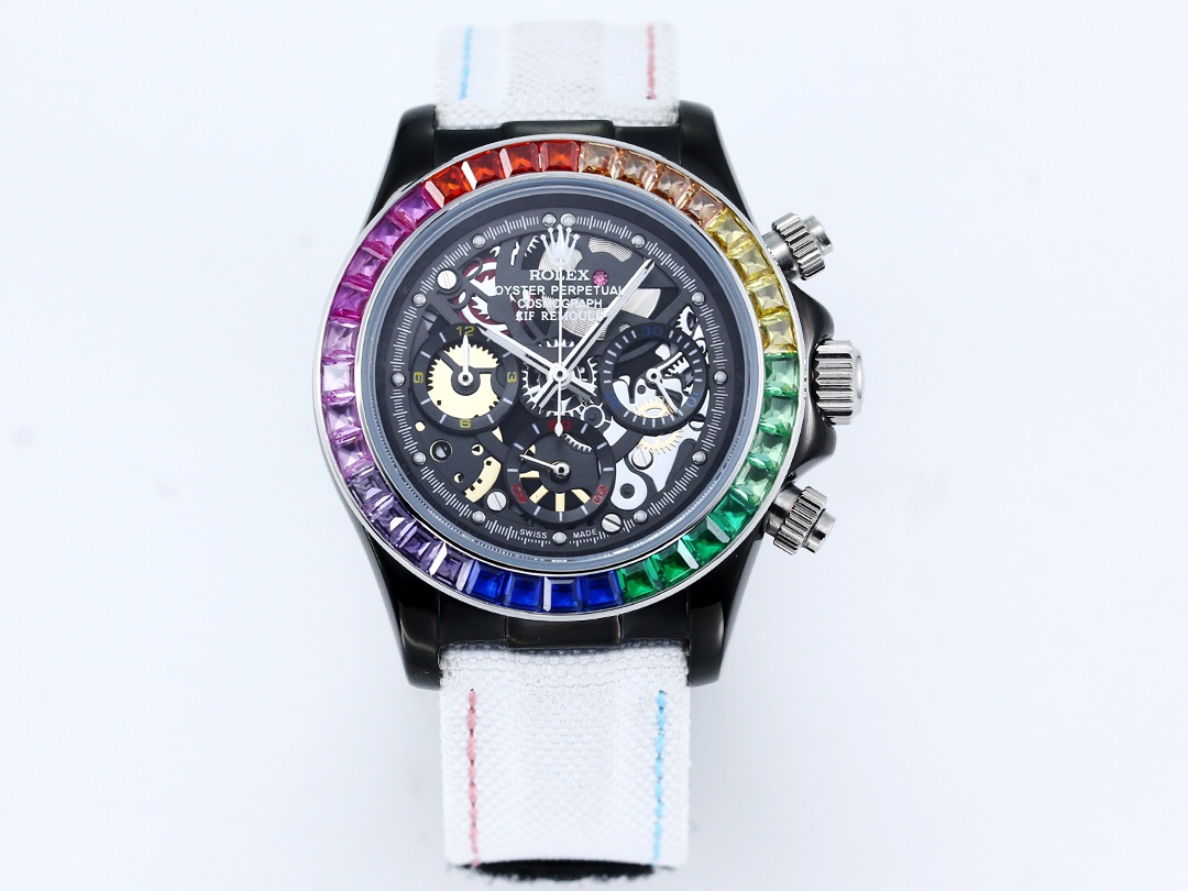 ROLEX Daytona 316L Stainless Steel Stainless Steel Case Super-Luminova Chronograph 43mm Mechanical Watches