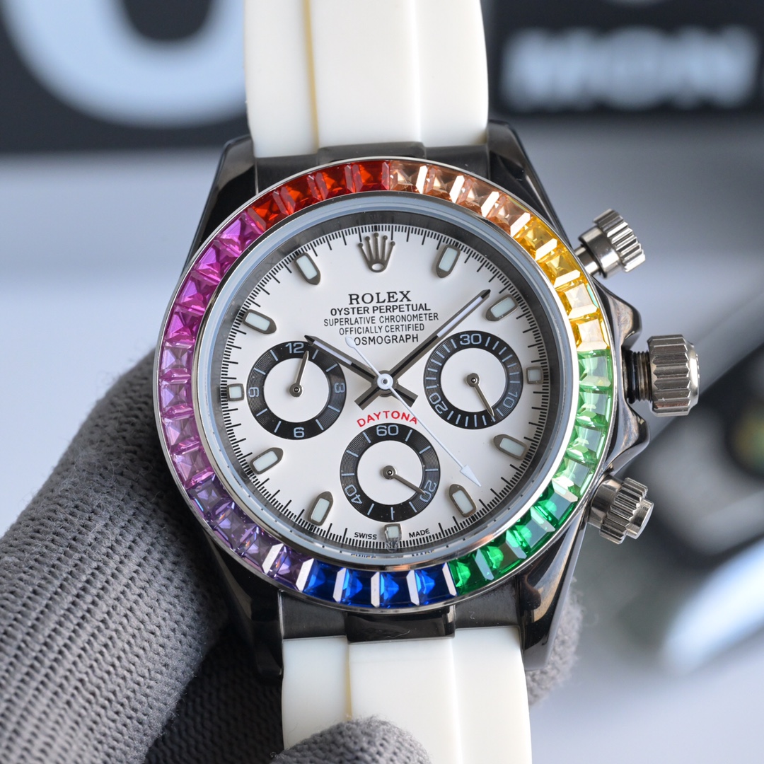 ROLEX Daytona 316L Stainless Steel Stainless Steel Case Super-Luminova Chronograph 43mm Mechanical Watches