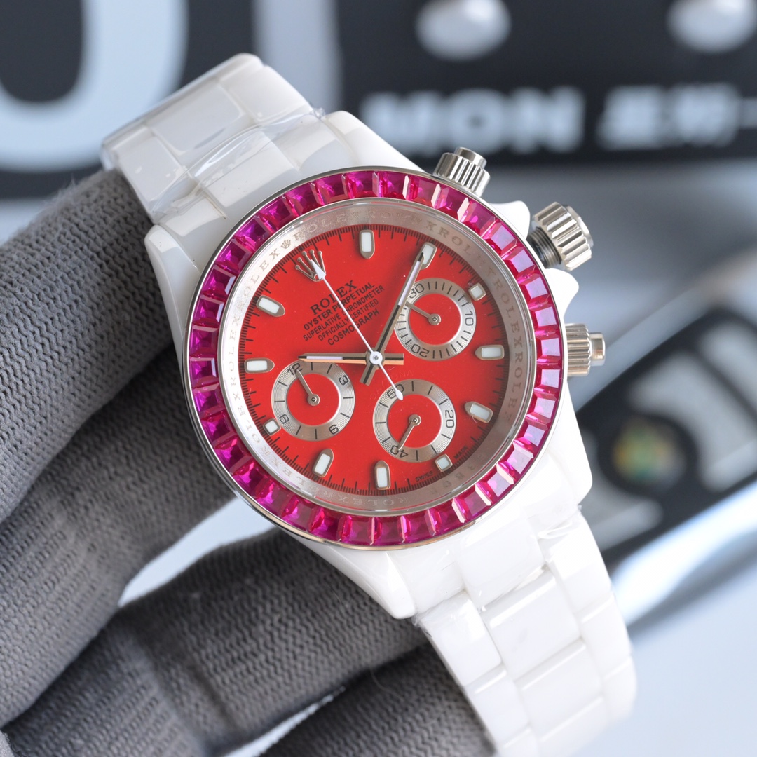 ROLEX Daytona Ceramic Case Super-Luminova Quartz Movement Chronograph 43mm Mechanical Watches