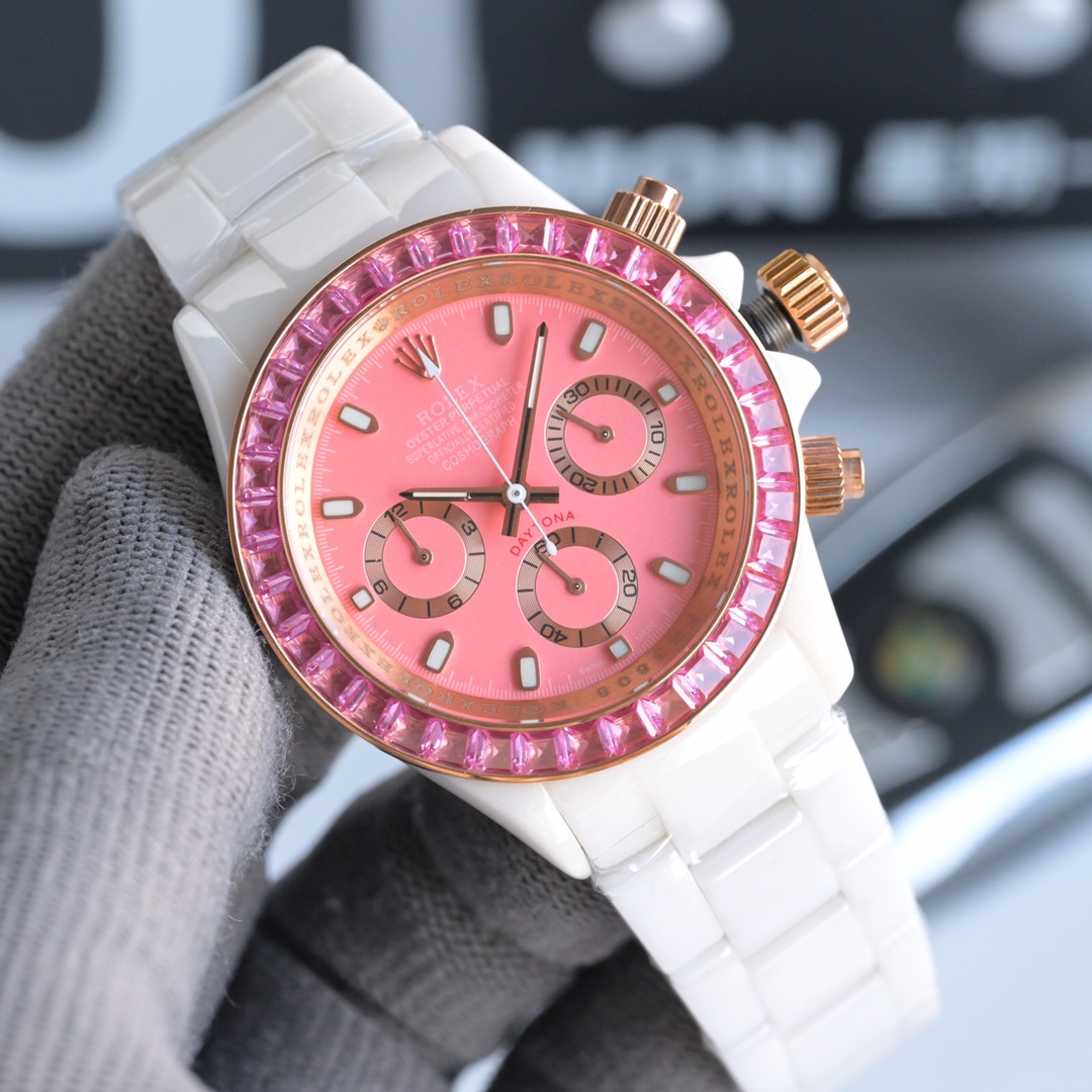 ROLEX Daytona Ceramic Case Super-Luminova Quartz Movement Chronograph 43mm Mechanical Watches